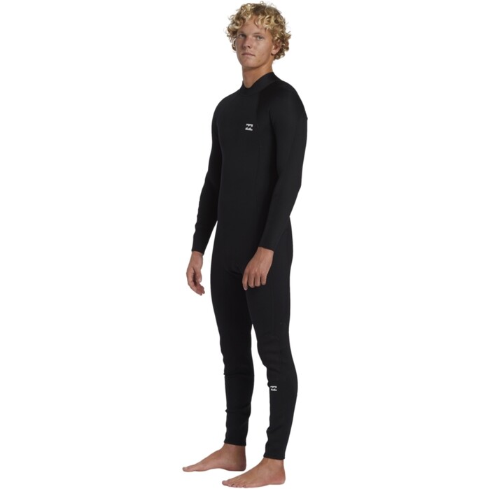 2024 Billabong Hombres Foil 3/2mm Flatlock Back Zip Neopreno ABYW100233 - Black